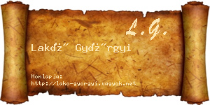 Lakó Györgyi névjegykártya